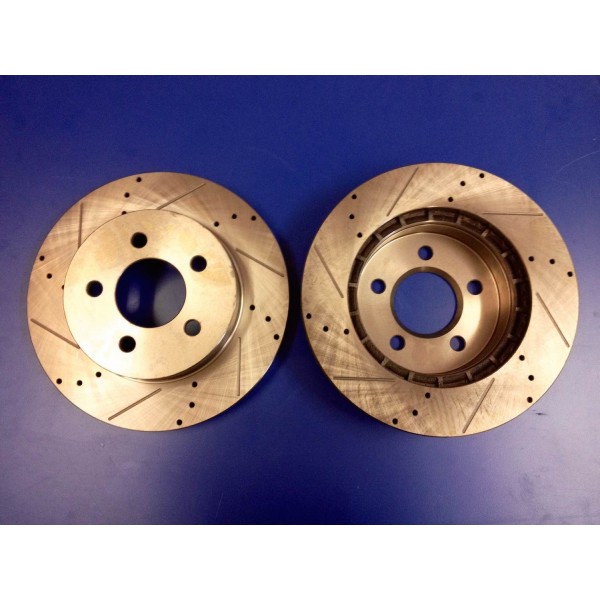 1 Set x Brand New Ford Falcon AU Series 2/3 Front Disc Rotors Drilled & Slotted